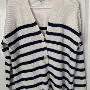 Madewell cardigan sweater striped size XS oversized 100% Cotton